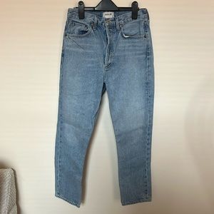 Agolde Straight high rise ankle, medium wash jean